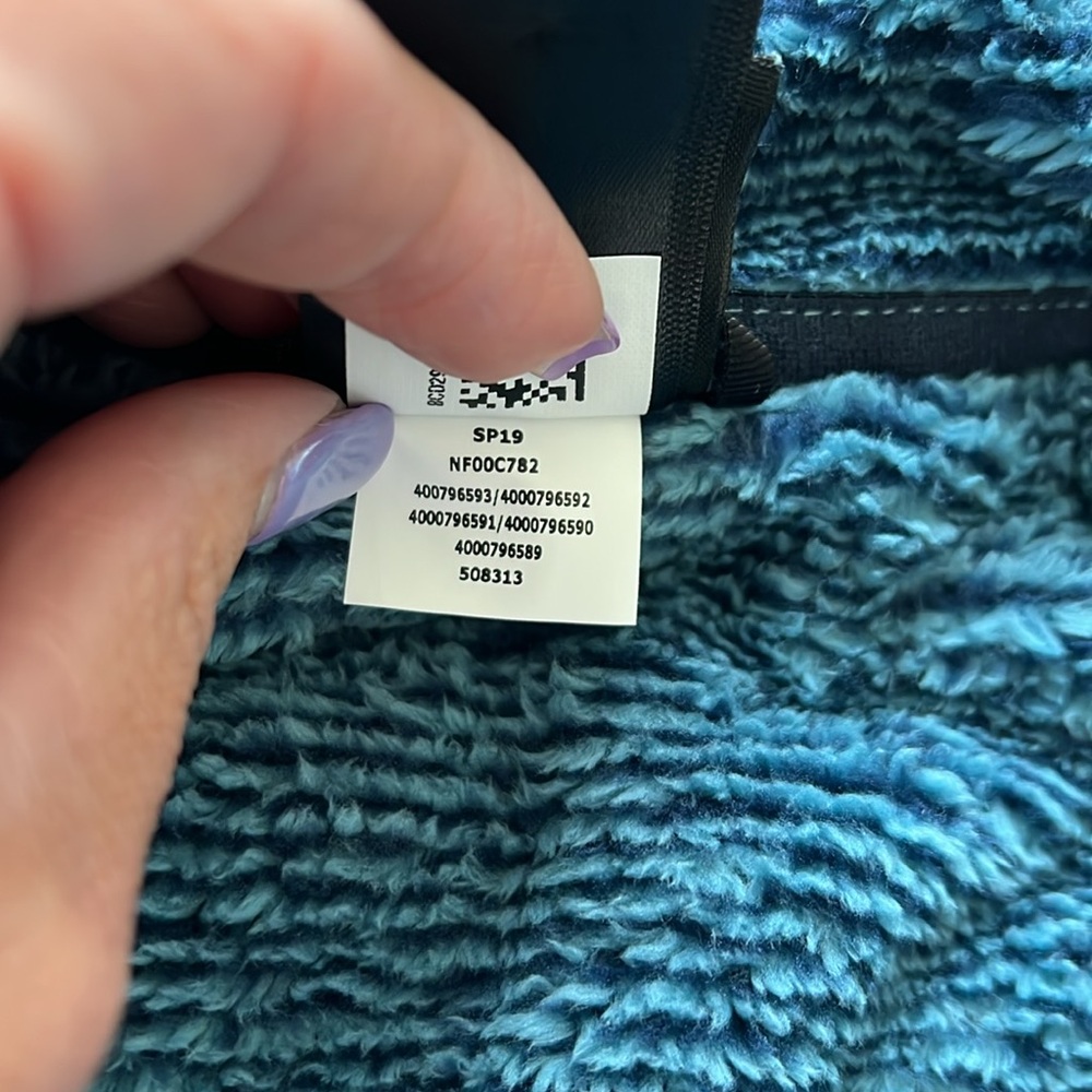 The North Face Women's Osito 2 Fleece Jacket Blue Black Stripe Zip-Up - Picture 10 of 10